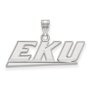 10k White Gold Eastern Kentucky U Small Pendant